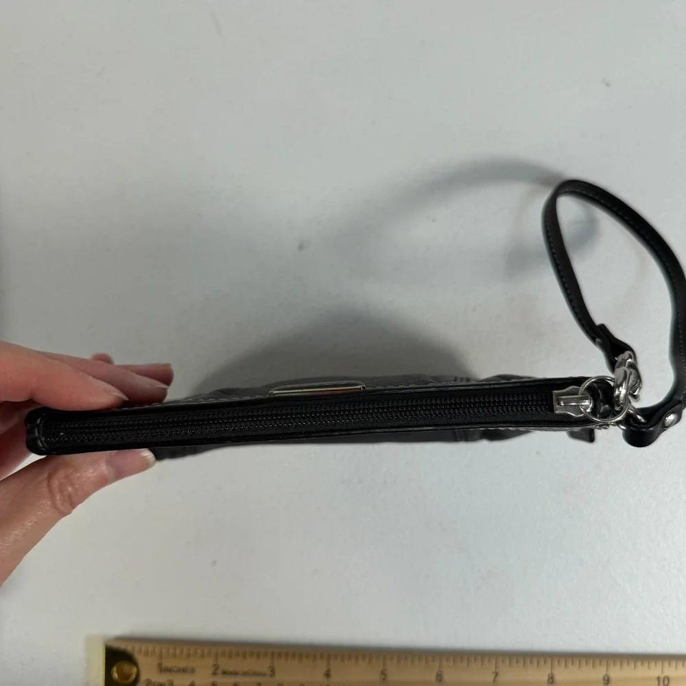 Coach Black Legacy Wristlet Wallet‎ Leather Small Pouch 48179 Designer Festival